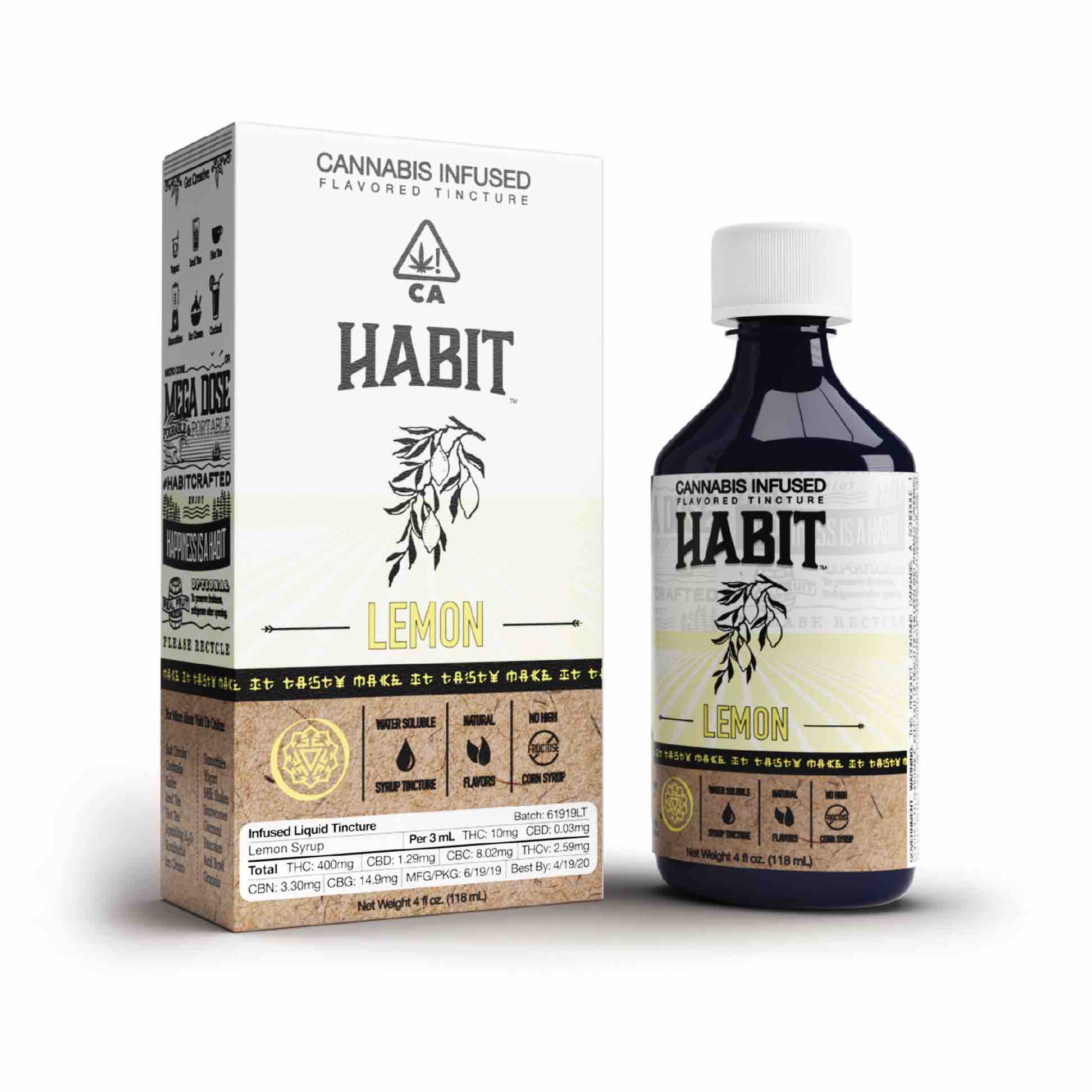 Habit Lemon Syrup Tincture 400mg (PROMO) Kure Wellness Medical and